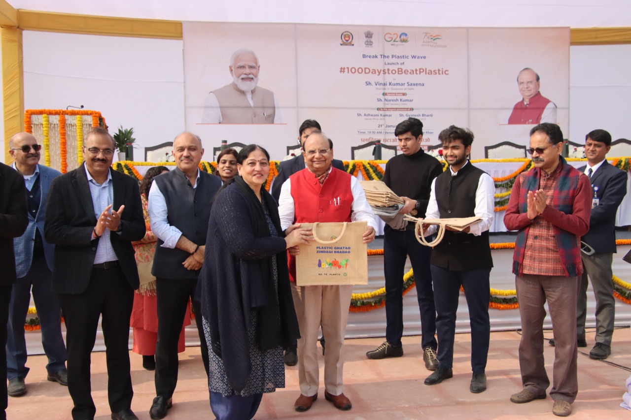 Hon’ble Lt. Governor inaugurated the #100DaysToBeatPlastic campaign by MCD at "Baansera" being developed by…
