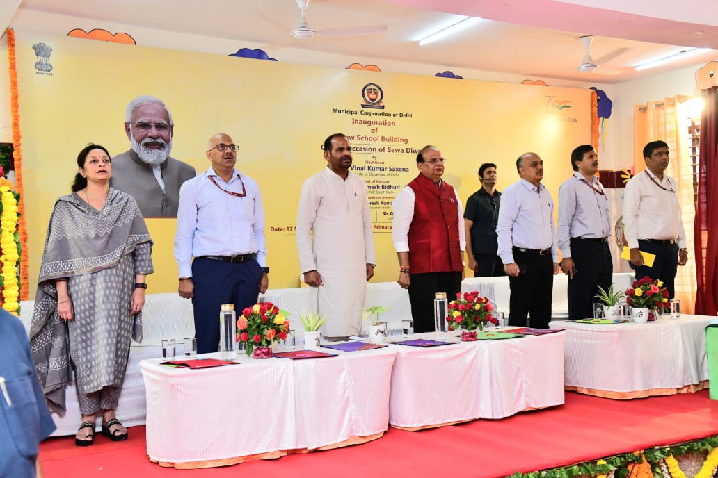 Hon'ble Lt. Governor on the occasion of #SewaDiwas, inaugurated New School Building of MCD Primary School in Okhla.