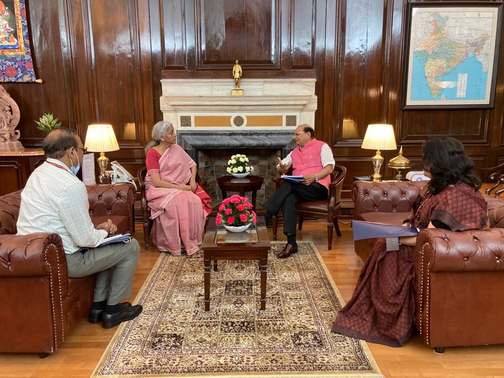Hon'ble Lt. Governor called on Hon'ble Finance Minister, Smt. Nirmala Sitharaman Ji