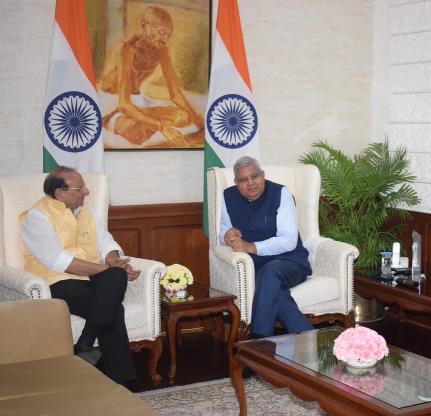 Hon'ble Lt. Governor called on Hon'ble Vice President of India, Shri Jagdeep Dhankhar ji.