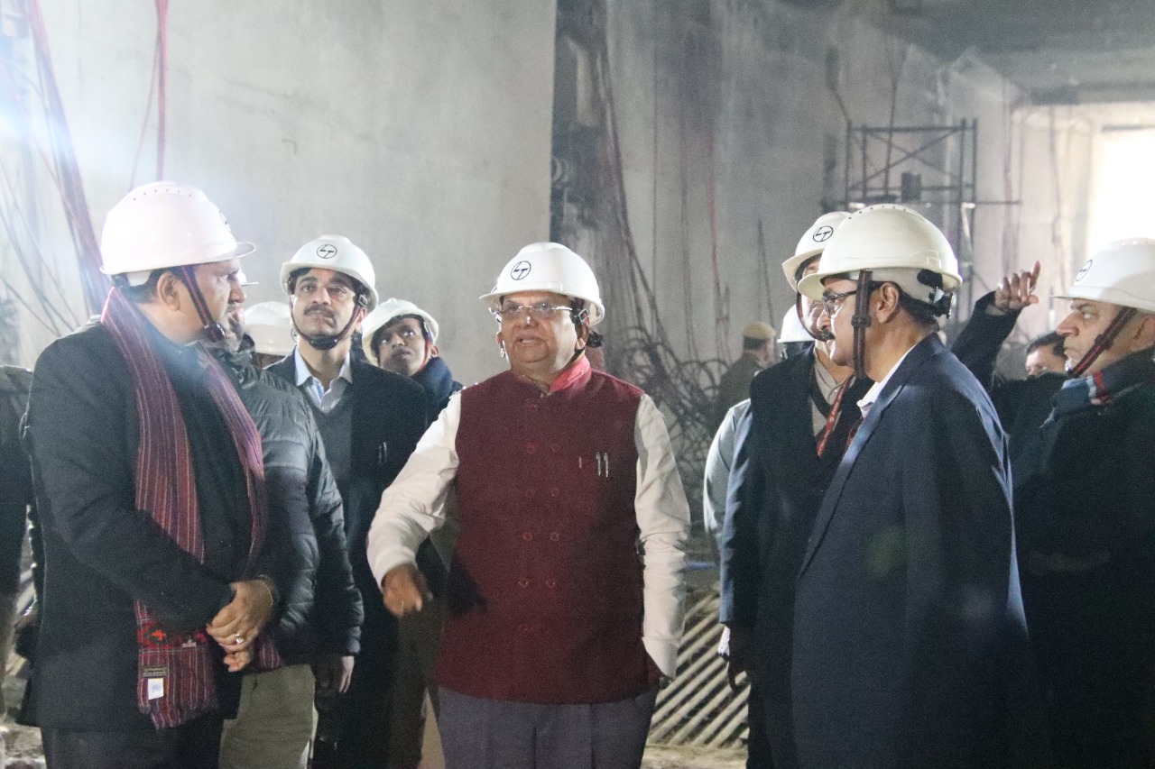 Hon’ble Lt. Governor inspected the tunneling works at the T-Junction of Bhairon Marg & Ring Road on the Integrated…