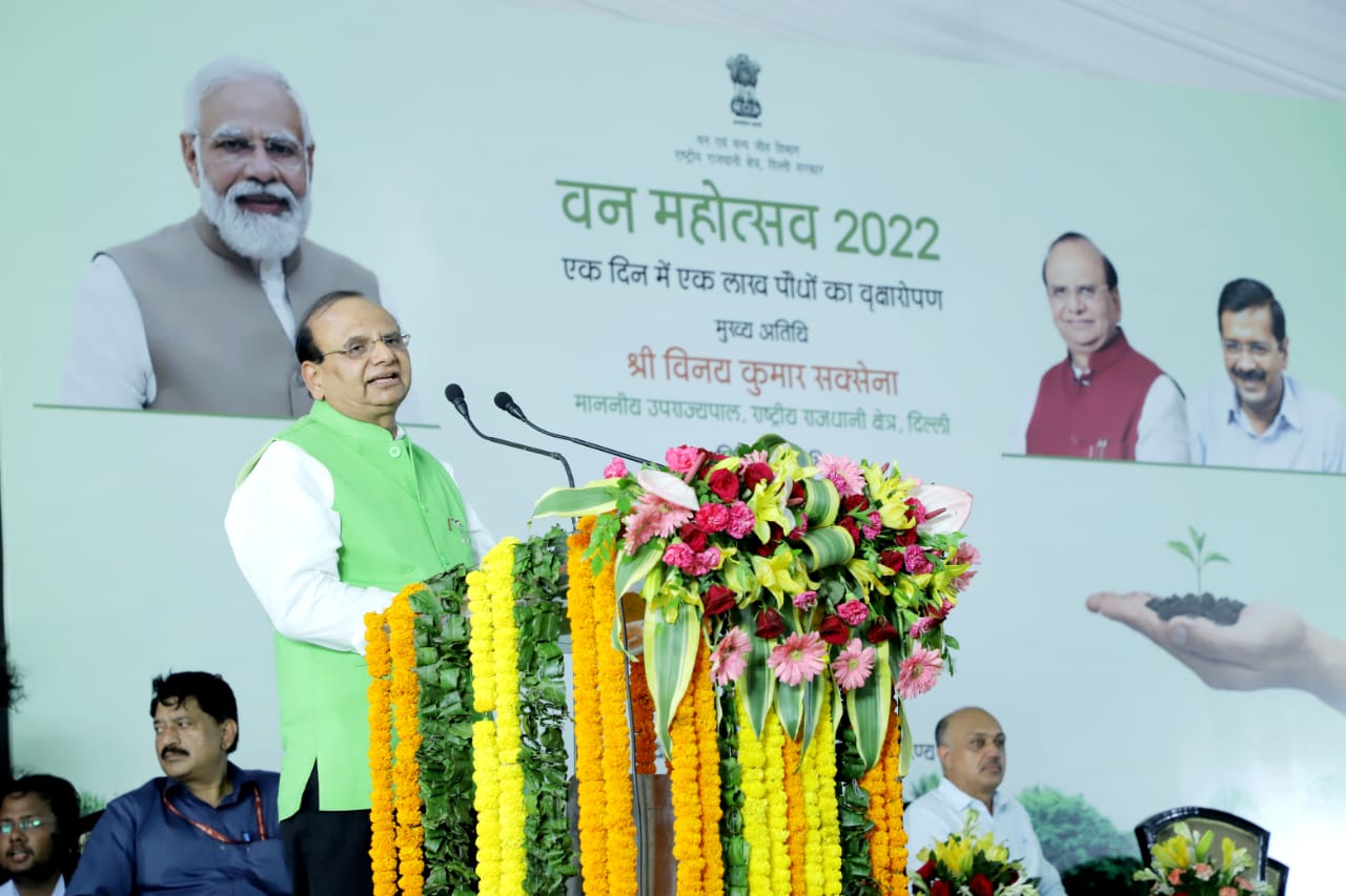 Hon’ble Lt. Governor launched the plantation of 1 Lakh saplings in the Asola-Bhatti Mines sanctuary on the conclusion…