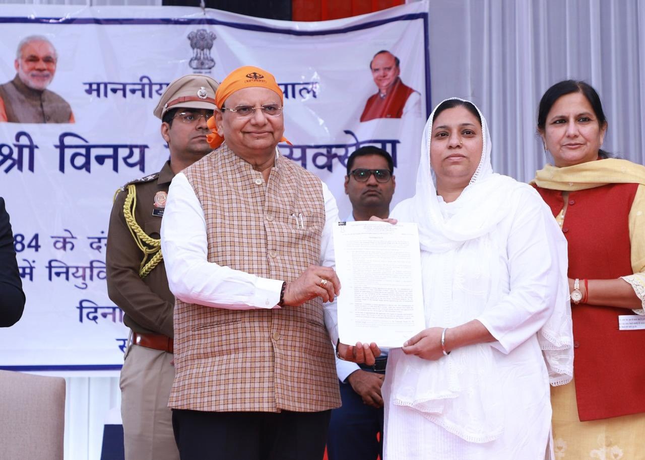 Hon'ble Lt. Governor distributed offers of appointments to 47 victims of 1984 anti-Sikh riots at Tilak Vihar…