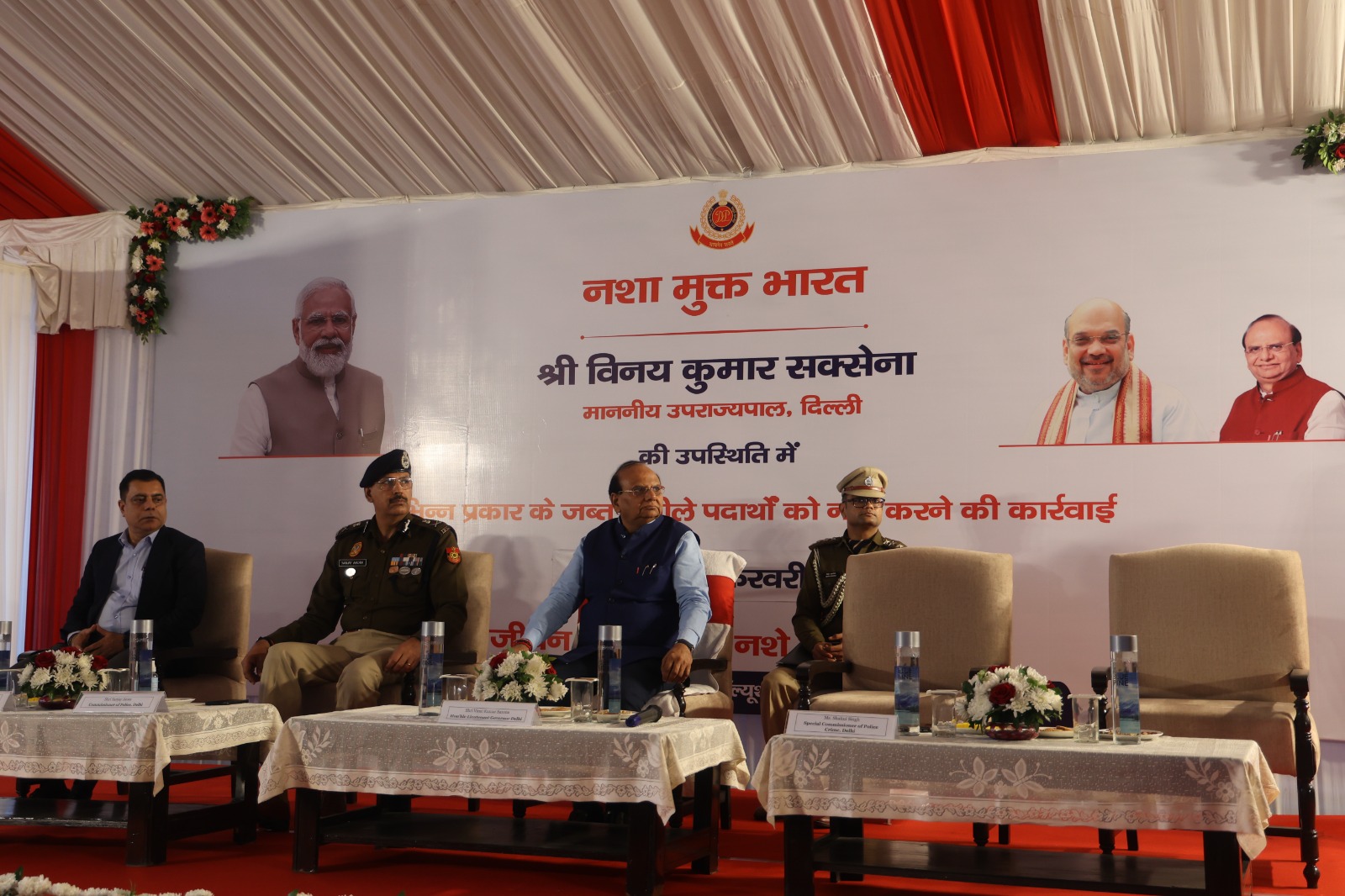 In the presence of the Hon’ble Lt. Governor, Delhi Police destroyed various types of drugs under the Nasha Mukt Bharat…