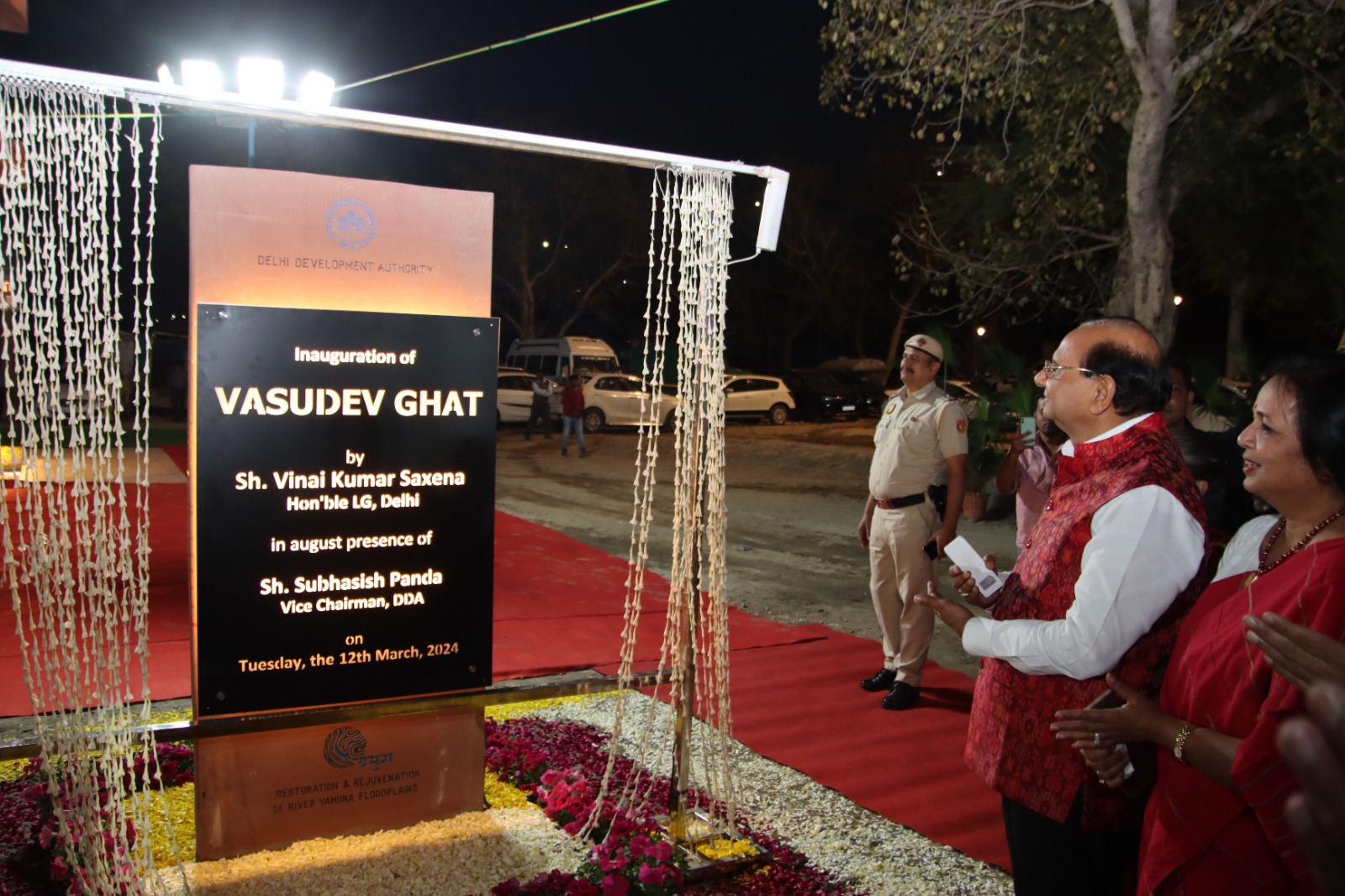 Hon’ble Lt. Governor dedicated "Vasudev Ghat" to the people of Delhi, developed by DDA, near ISBT Kashmiri…