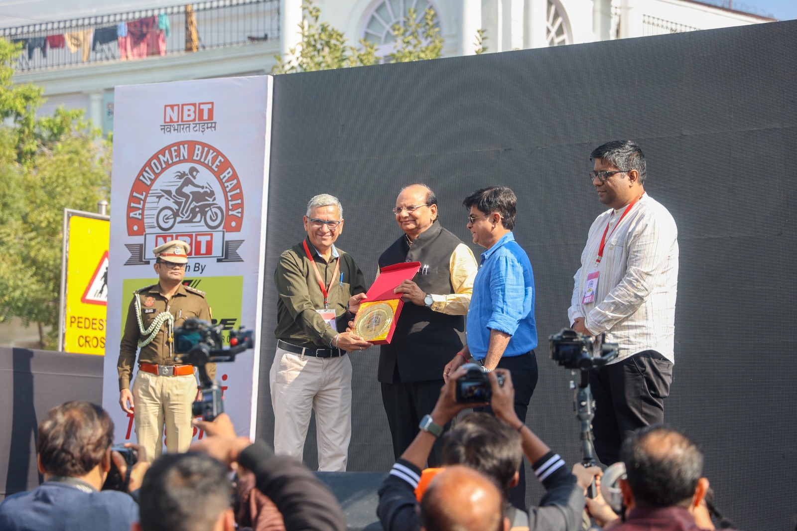 Hon’ble Lt. Governor felicitated Women achievers in different walks of life at the All-Women Bike Rally organized by @…