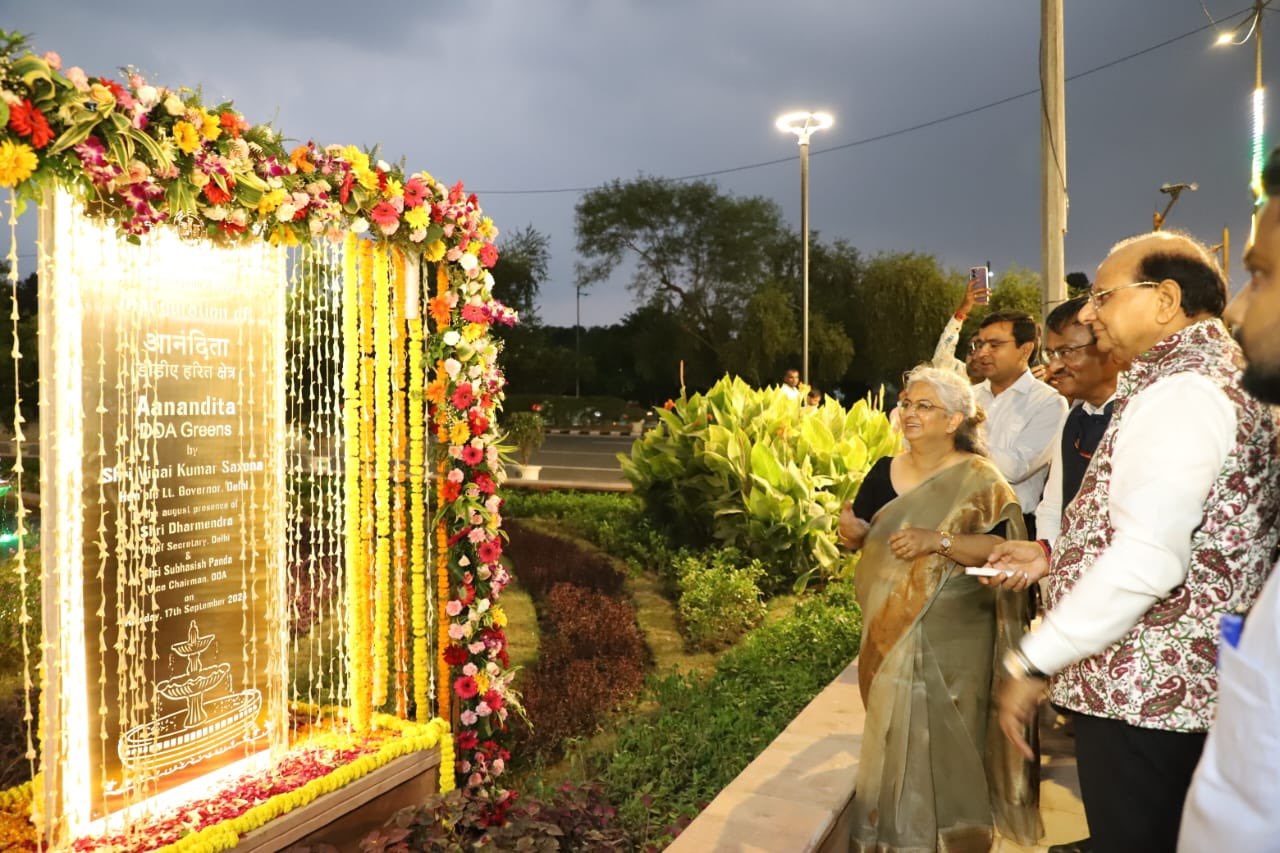 Hon’ble Lt. Governor dedicated the newly developed Anandita on #DDAGreens at Vijay Ghat to the people of Delhi.