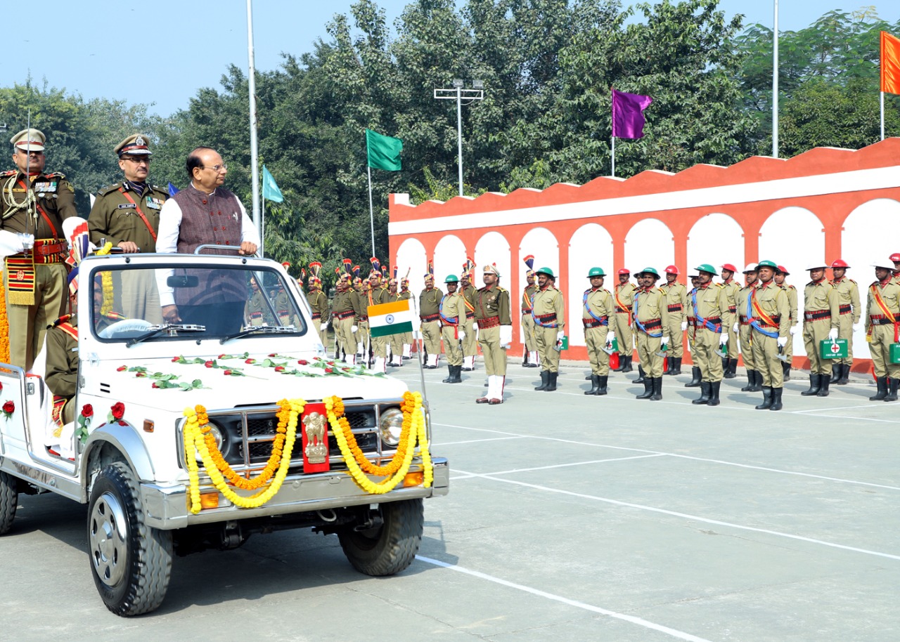 Hon’ble Lt. Governor took salute of the ceremonial parade on the 60th Foundation/Raising Day of Home Guards.