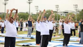 Hon’ble Lt. Governor celebrated the International Day of Yoga at the DDA’s Yamuna Sports Complex.