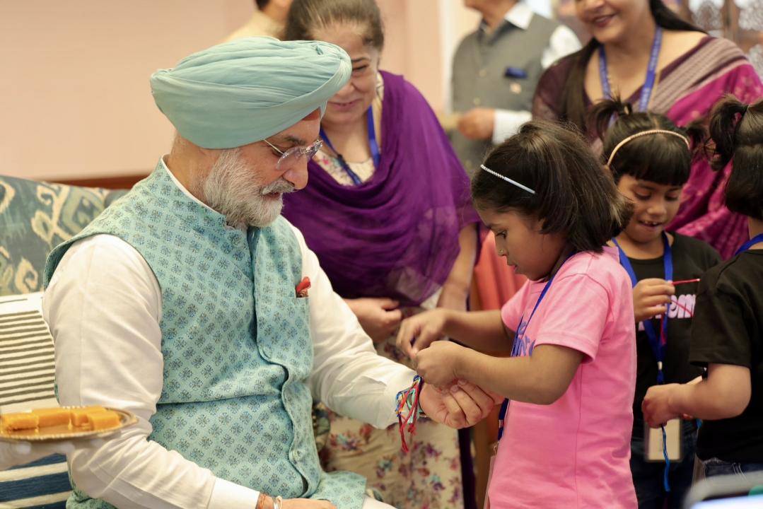 Honble Lt. Governor celebrated Raksha Bandhan with the Palna children at Lok Niwas.