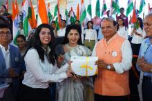 Hon’ble Lt. Governor unfurled the Tricolor at the Indira Gandhi Technical University for Women on 13th August, 2022.